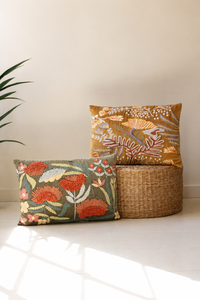 Flower Embroidery Pillow