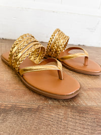 Garrick Gold Multistrap Sandal