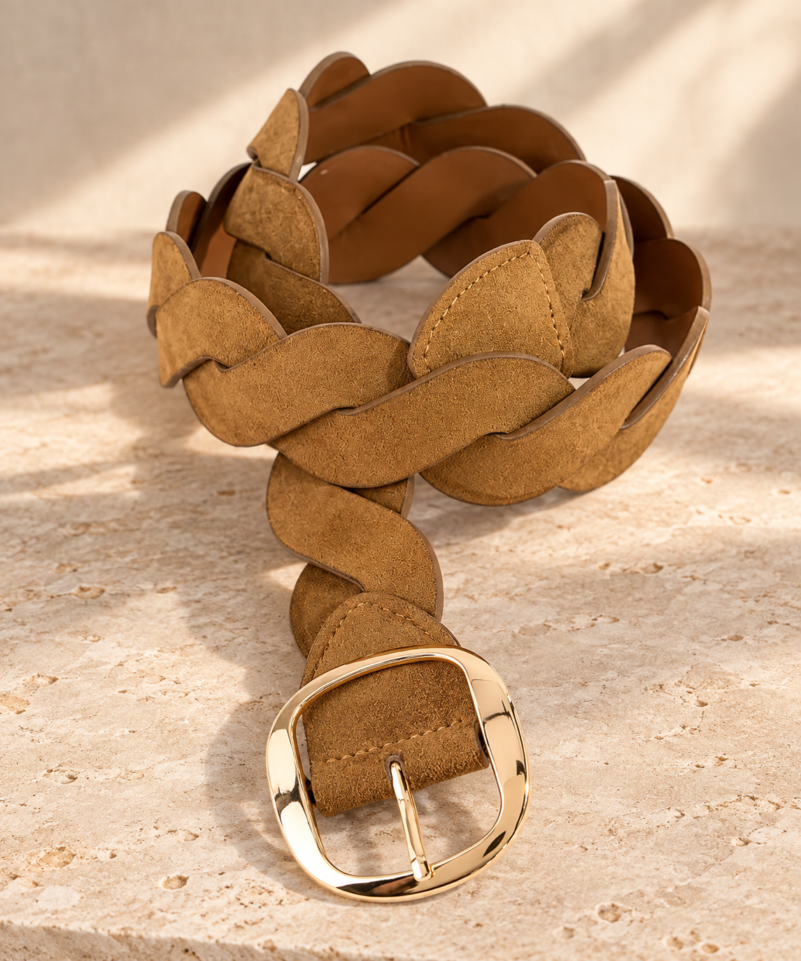 Braided Accent Leather Belt