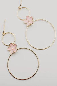 Dicie Enamel Flower Hoop Earrings