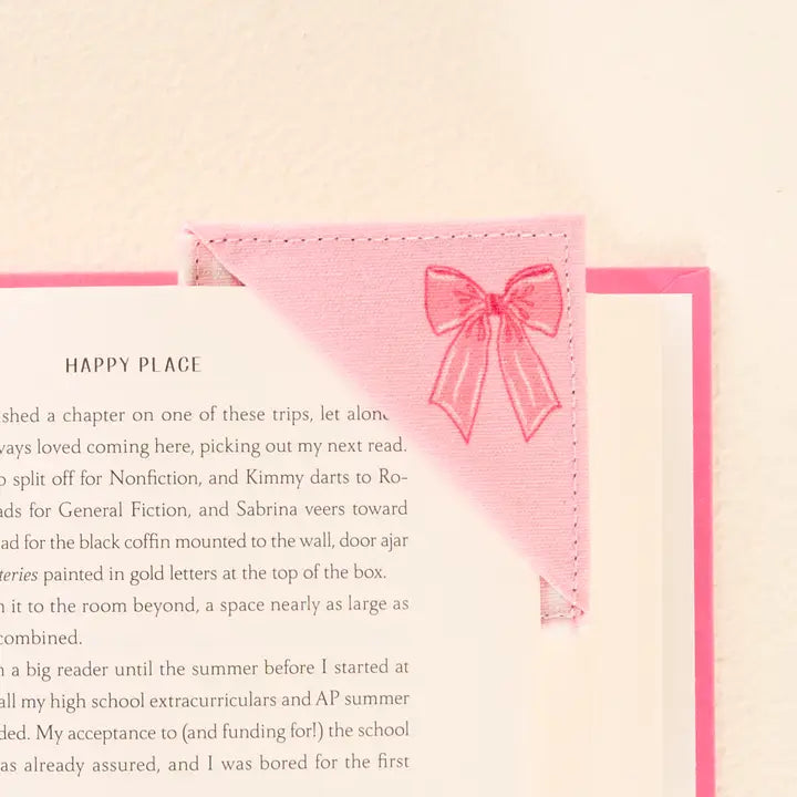 Pink Bow Gingham Bookmark