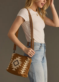 Camel, Cream and Gray Aztec Crossbody