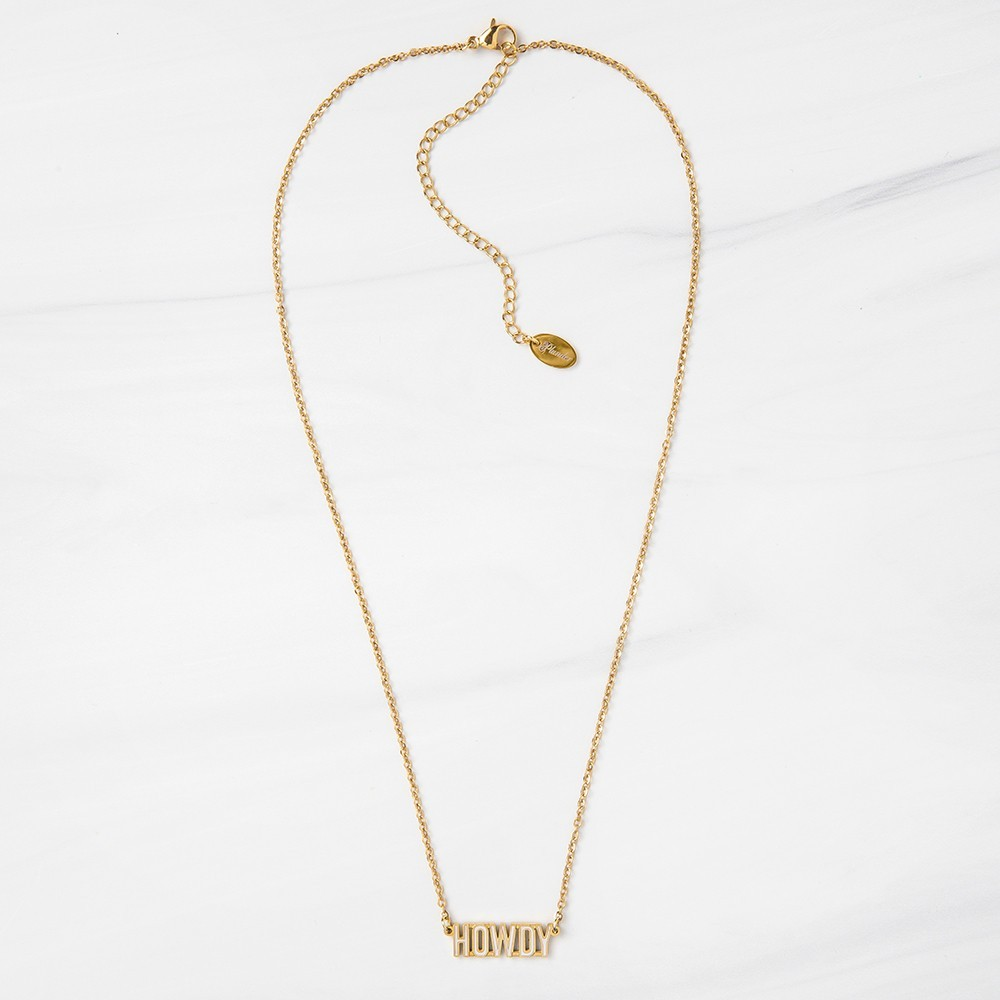 "HOWDY" Gold Necklace