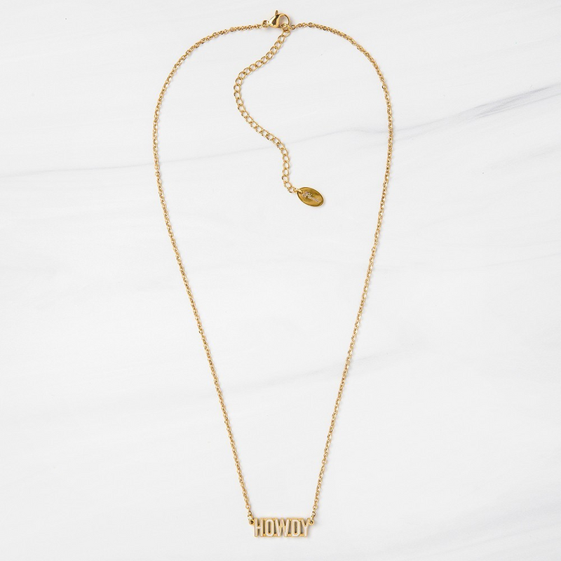 "HOWDY" Gold Necklace