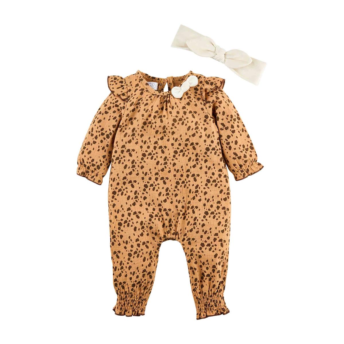 Mud Pie Spotted Fawn One-Piece & Headband Set