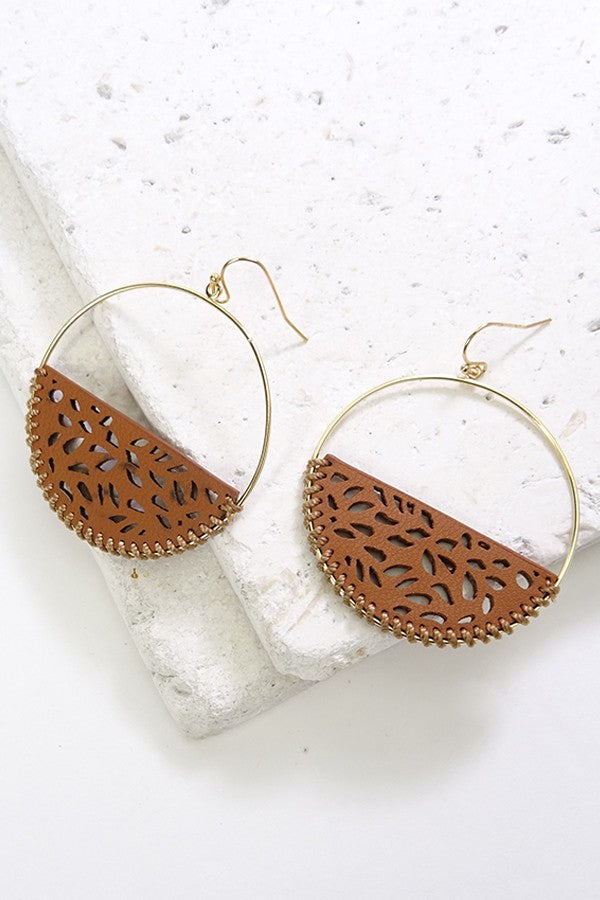 Leather Filigree Earring