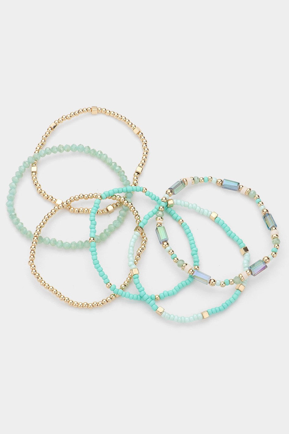 Sabine Gold + Turquoise Bracelet Set