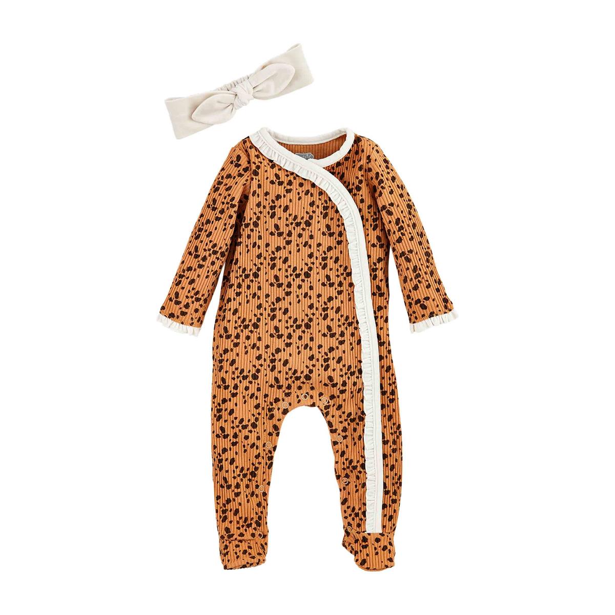 Mud Pie Spotted Fawn Sleeper & Headband Set