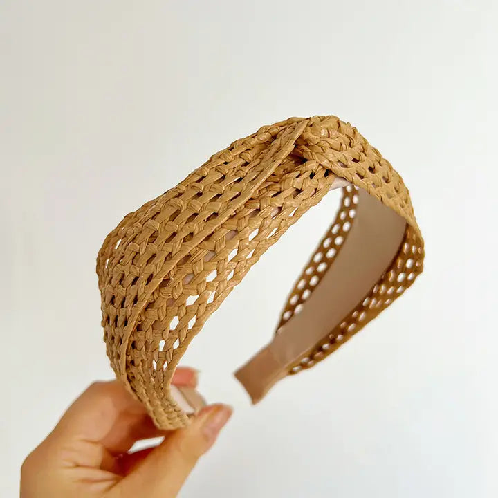 Woven Straw Twist Knot Headband - FINAL SALE