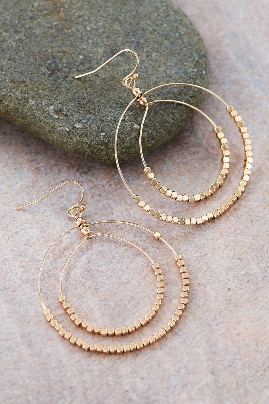 Jori Beaded Double Circle Drop Earrings – abeccagrace