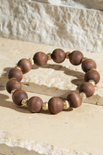 Stretch Wood Beaded Bracelet