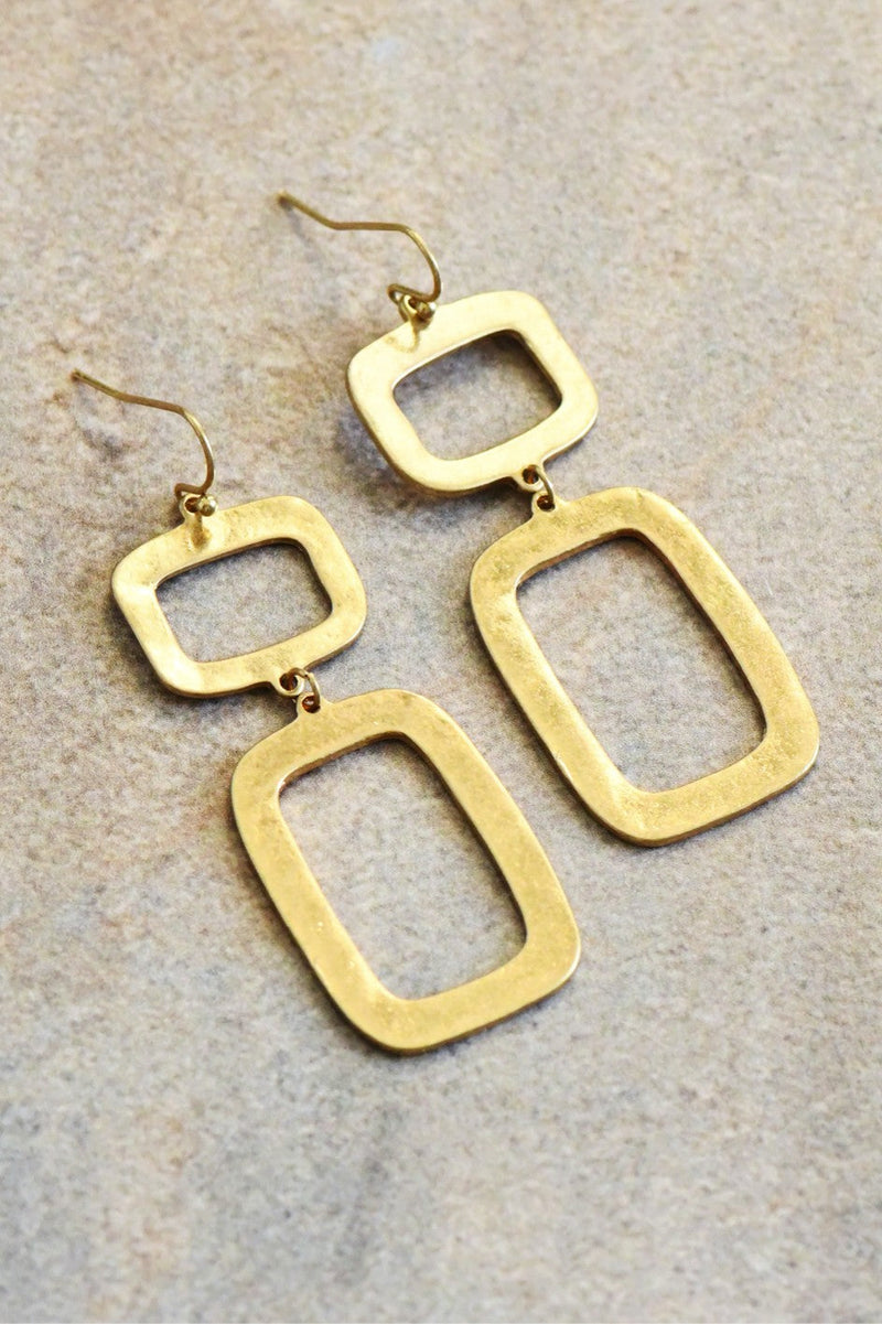 Auren Hammered Drop Earrings