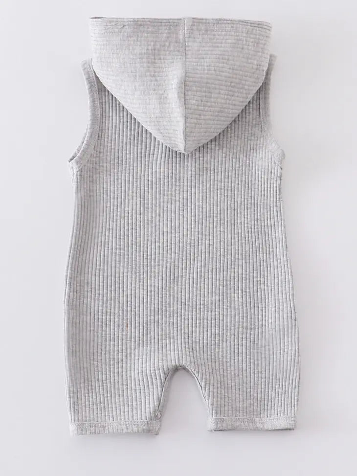 Grey Ribbed Baby Romper