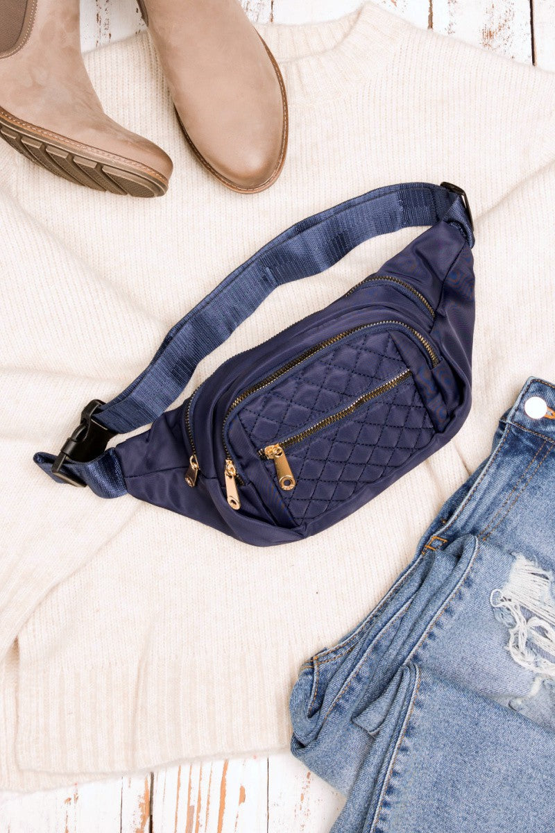 Caleb Quilted Sling Belt Bag