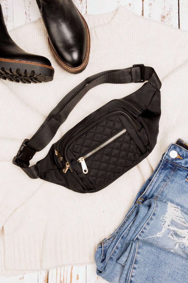 Caleb Quilted Sling Belt Bag