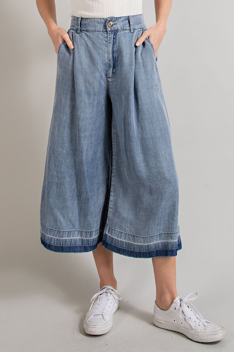 Mineral Washed Wide Leg Pant