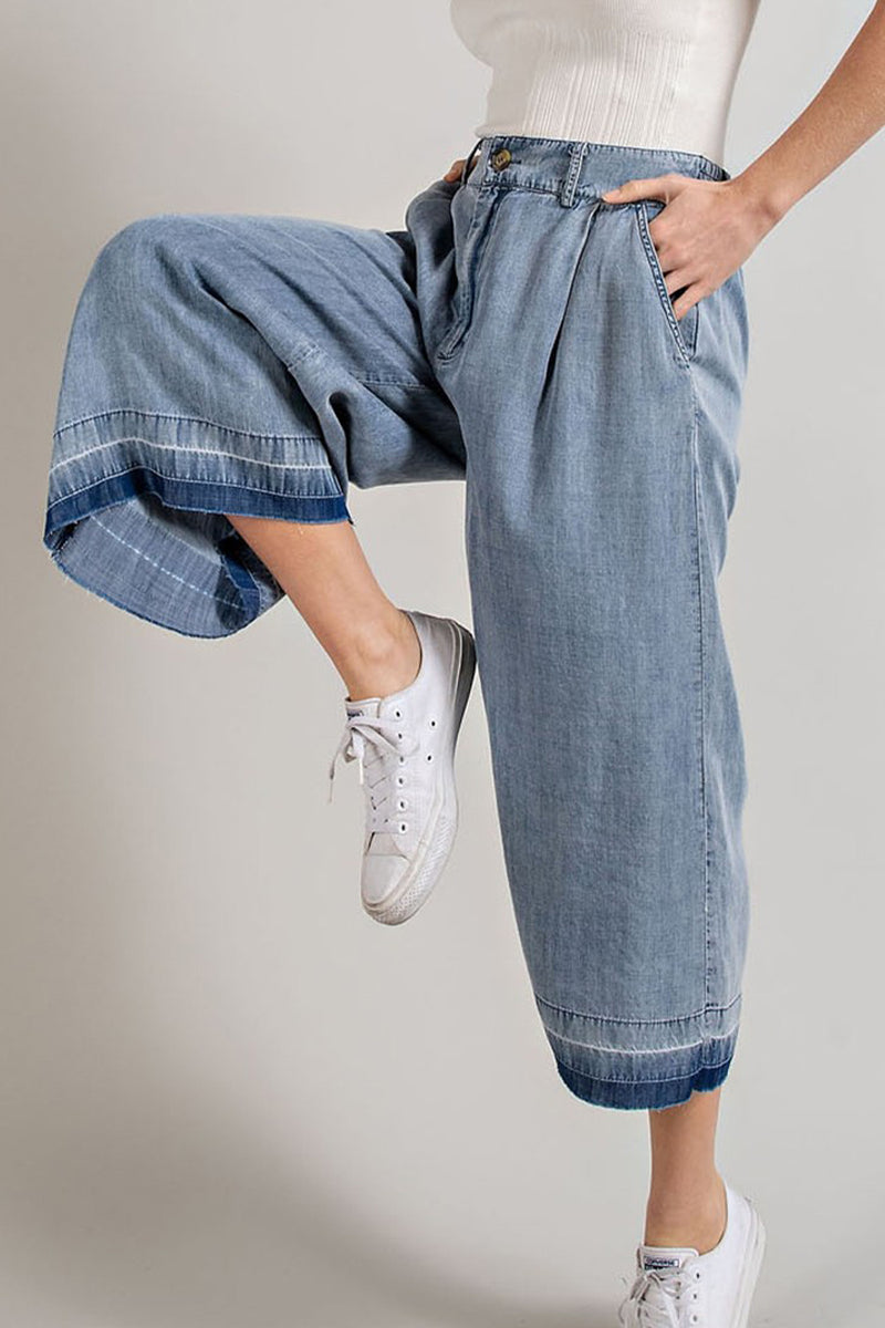 Mineral Washed Wide Leg Pant