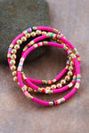 Tessie Hot Pink Disc Bracelet Set