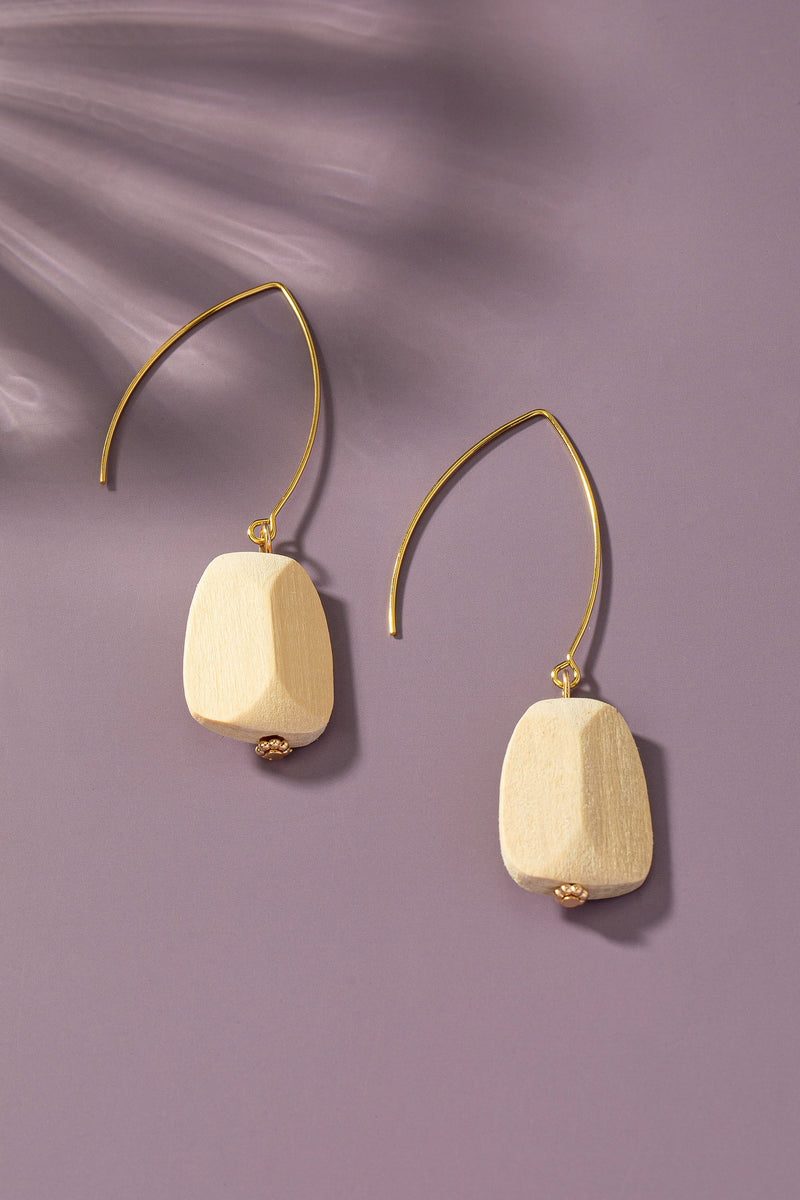 Kasera Wood Bead Threader Earrings