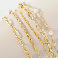 Aria 5 Piece Chain Bracelet Set
