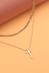 Sykes Double Layer Cross Necklace