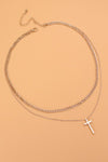 Sykes Double Layer Cross Necklace