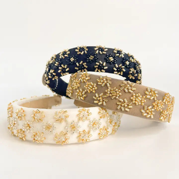 Claire Beaded Mesh Headband