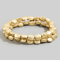 Nicki Hammered Nugget Bracelet Set