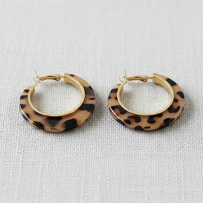 Andie Leopard Hoop Earrings