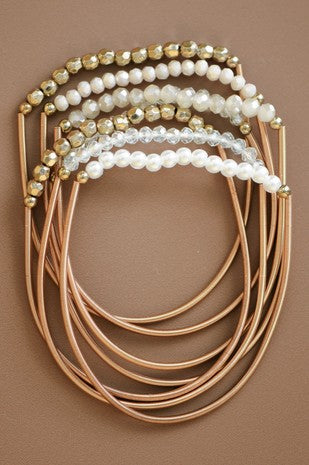 Sandy Beaded Guitar String Bracelet Set