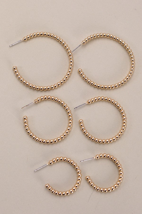 Ball Hoop Trio Earring Set
