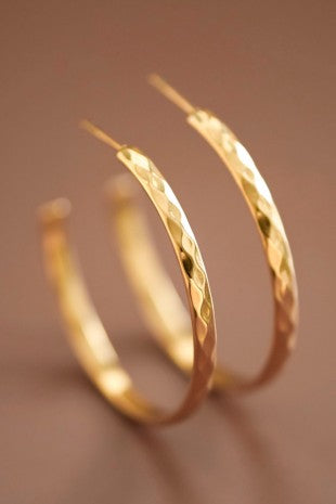 Eryn Hammered Hoop Earrings