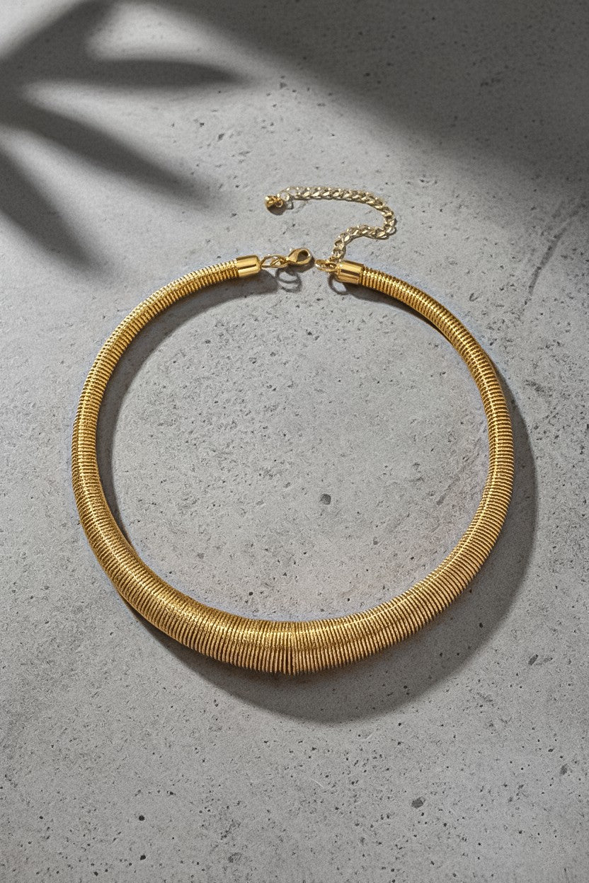 Jade Wire Coil Choker Necklace