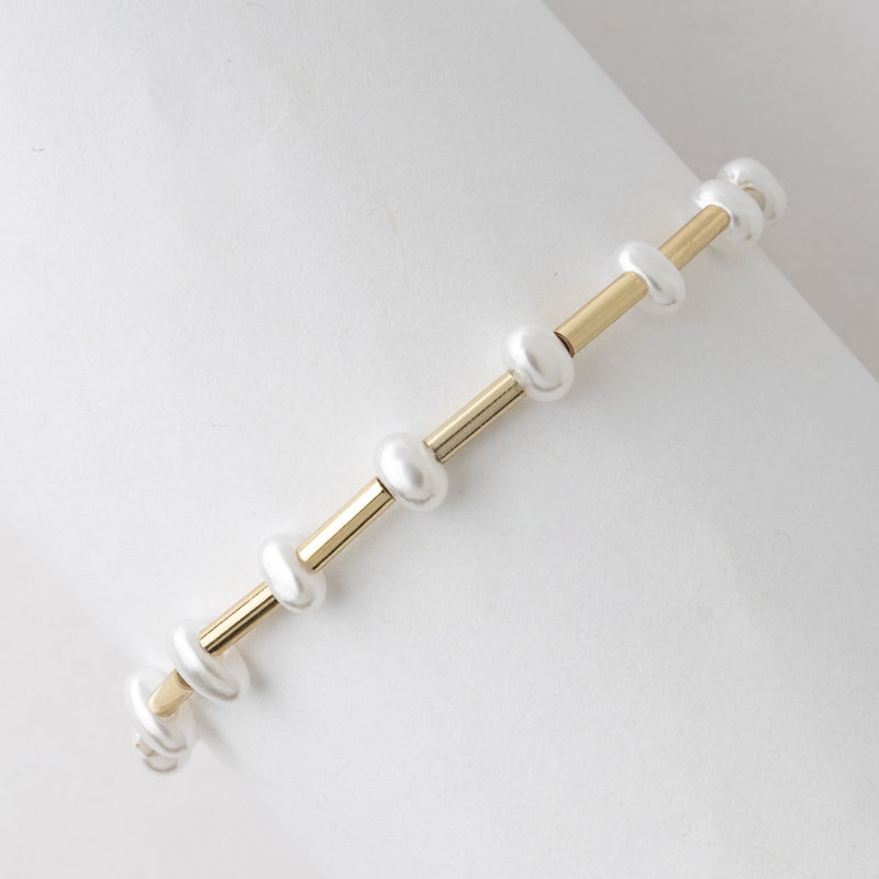 Kristi Gold Pearl Bracelet