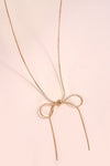 Casey Bead Gold Bow Necklace