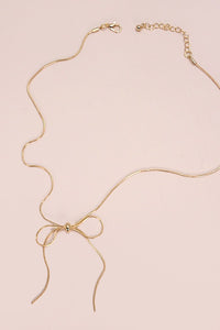 Casey Bead Gold Bow Necklace