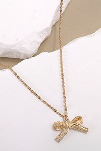 Izzy Gold Lace Bow Necklace