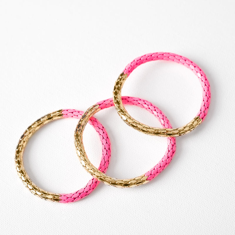 Lanetta Gold + Hot Pink Bracelet Set