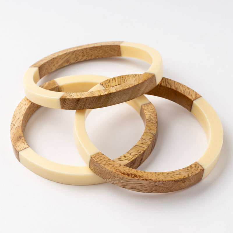 Karen Wood + Ivory Stripe Bracelet Set