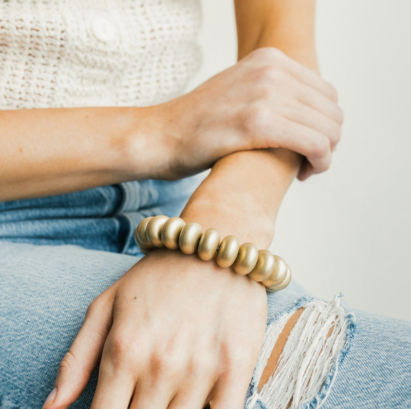 Valery Matte Gold Bead Bracelet