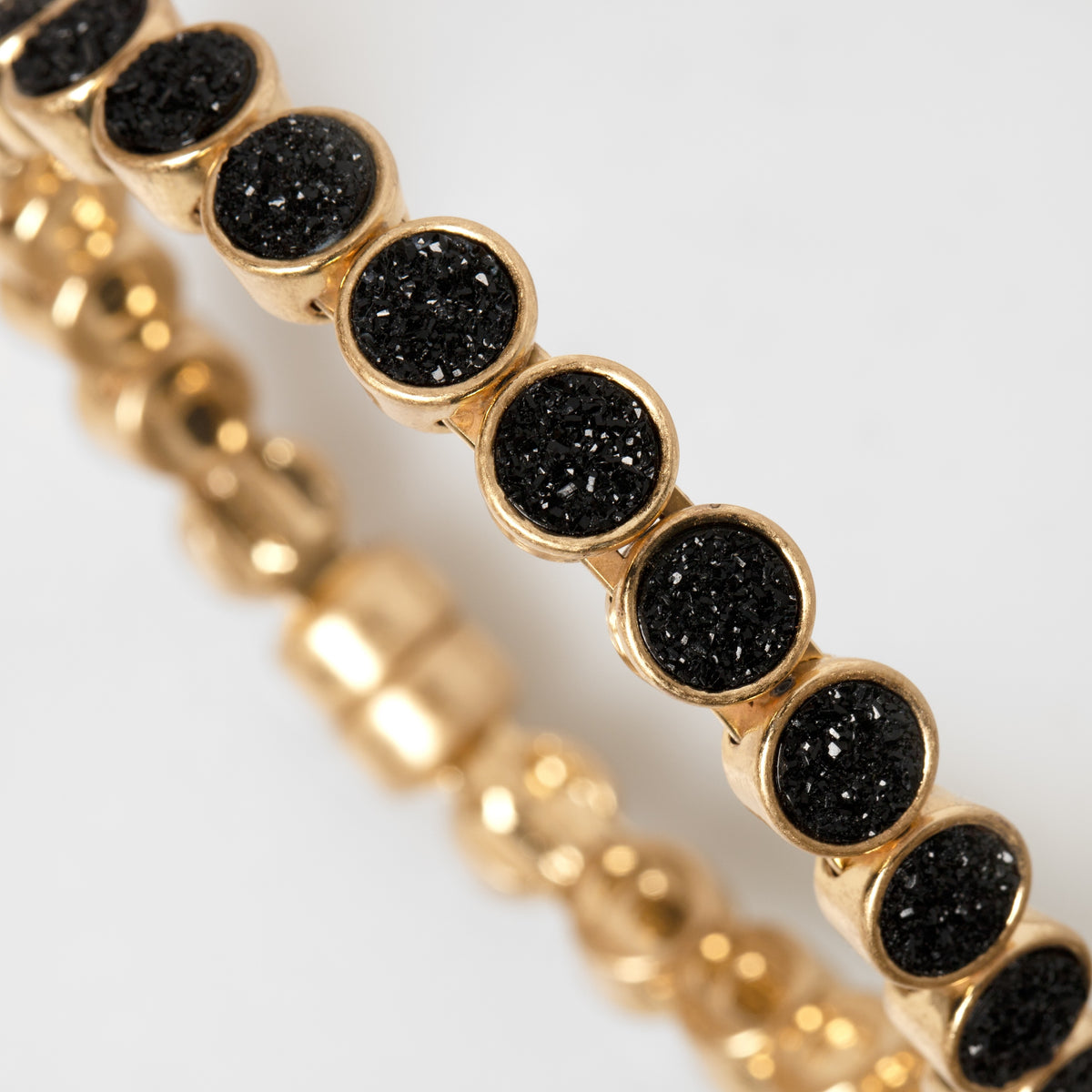 Elaine Black Druzy Magnetic Bangle