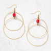 Keeley Red Double Hoop Earrings