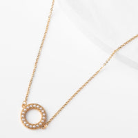 Loree Gold + Pearl Circle Necklace