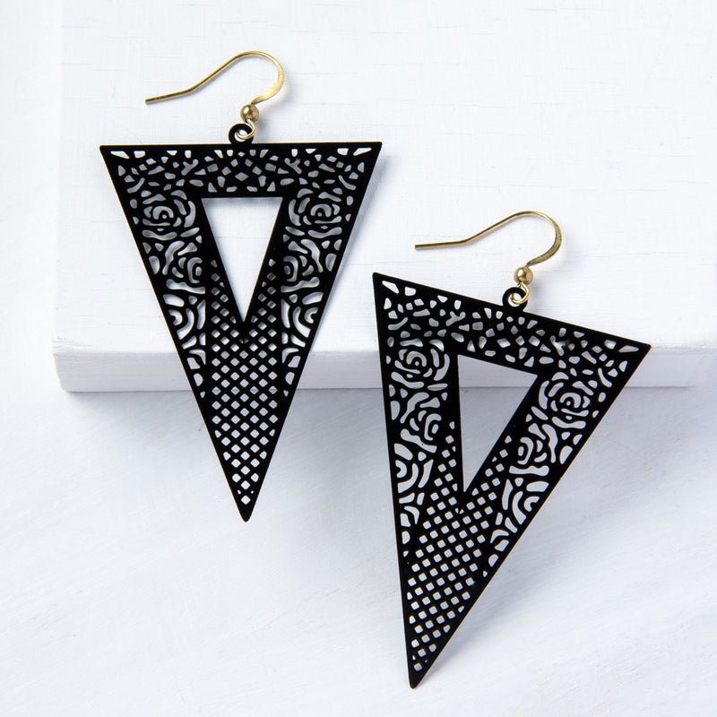 Tammie Black Filigree Earrings