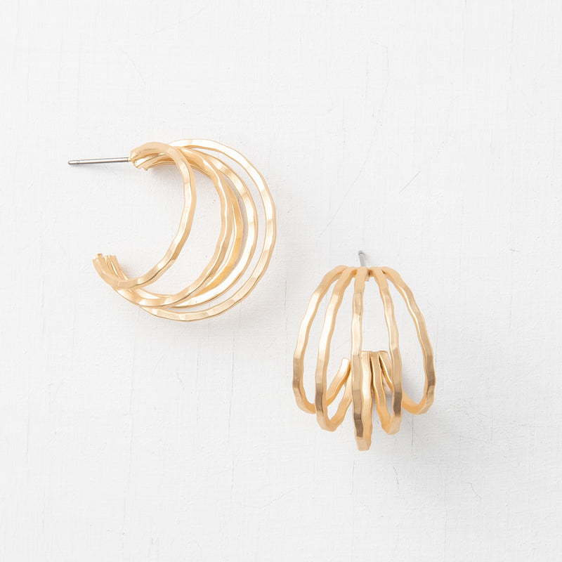 Leena Matte Gold Hoop Earrings