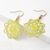 Shelley Yellow Filigree Earrings