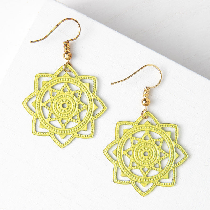 Shelley Yellow Filigree Earrings