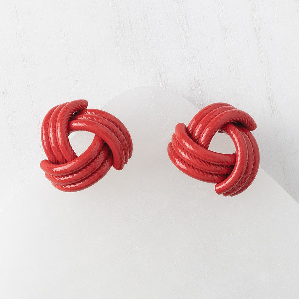 Margot Red Triangle Stud Earrings
