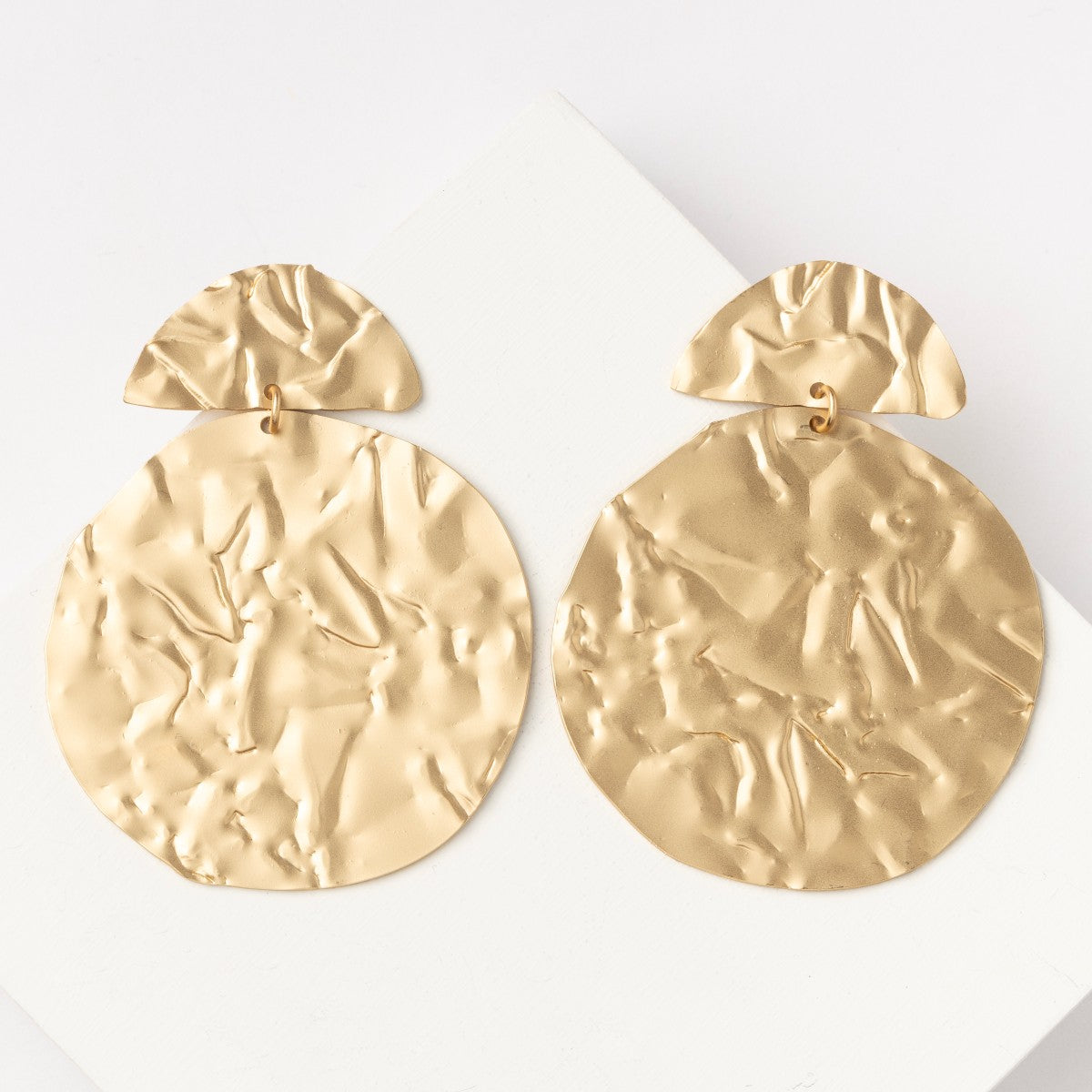 Alexia Gold Textured Drop Earrings