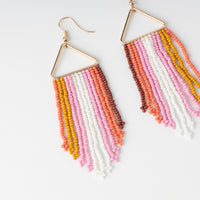 Nichole Beaded Triangle Tassel Earrings